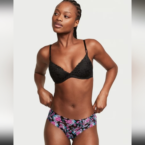 Victoria Secret-Multi-color Floral Lacie-Lace Cheeky Panty-XL - Picture 2 of 4